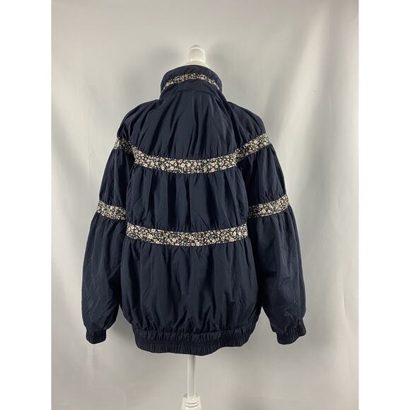 Free People On My Mind Bomber Jacket Navy Blue Retro Boho choose size S A002099 - Picture 7 of 9